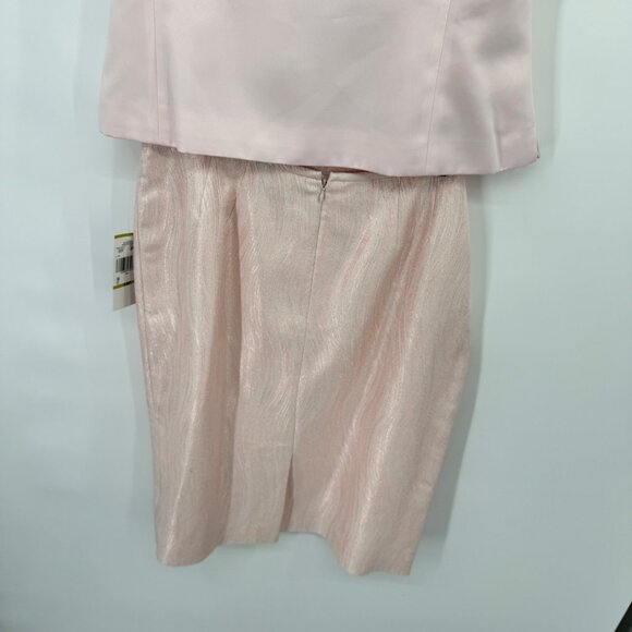 Kasper Women's 3PC Pink Skirt Suit jacket tank sparkle size 14 petite new $250 - Picture 13 of 13